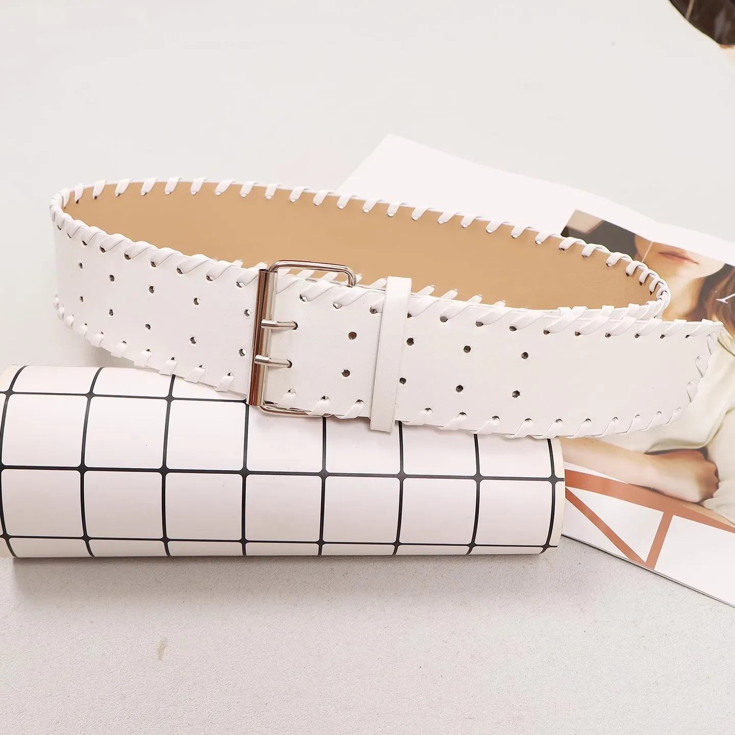 여성 빈티지 PU 가죽 Cummerbunds 여성 드레스 코르셋 허리띠 벨트 장식 와이드 벨트 R2744