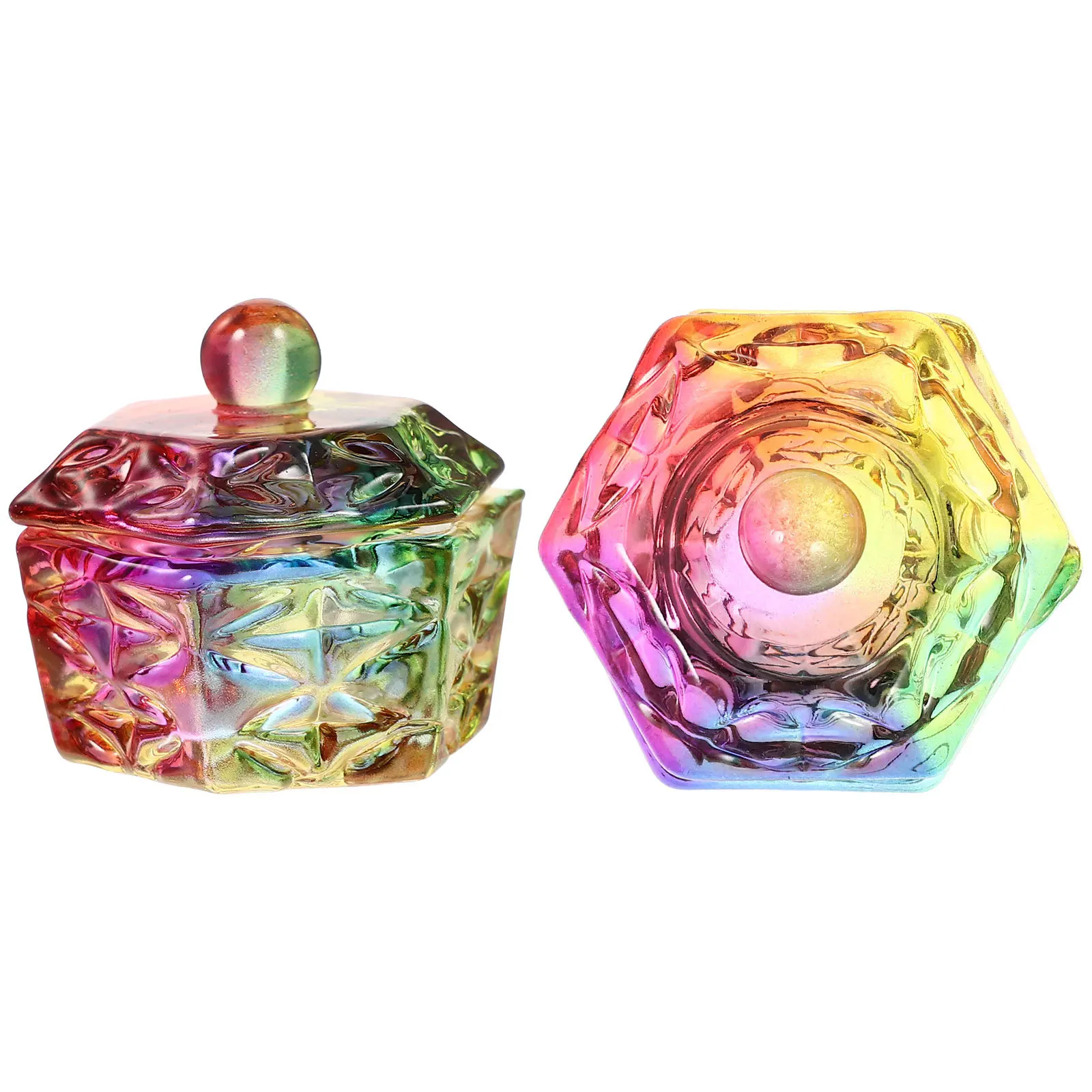 2 stuks glazen kristallen beker voor nail art gebruik premium manicure mengkom met deksel dappenschotel voor acryl vloeibaar poeder dip lade pen