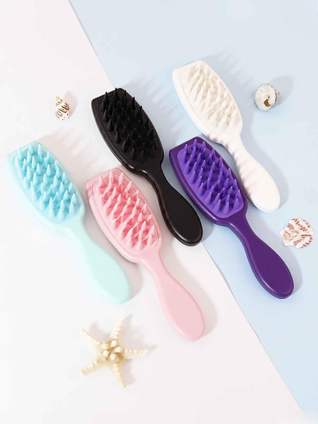 1PCS long handled shampoo brush, silicone scalp massage comb, shampoo brush head massager