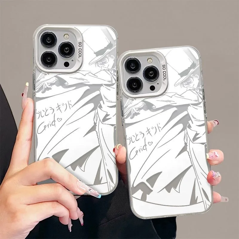 أنيمي المحققون كونانس جراب هاتف آيفون 16e 16 15 14 13 12 11 mini Pro Max X XR XSMAX 8 7 Plus مكافحة سقوط ماتي الغطاء الخلفي