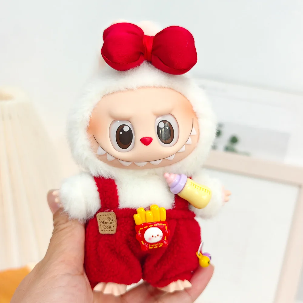 第 1 世代と第 2 世代のペンダント ラブブ人形衣装ビニール ブラインド ボックス レッド コーデュロイ ドレス セット