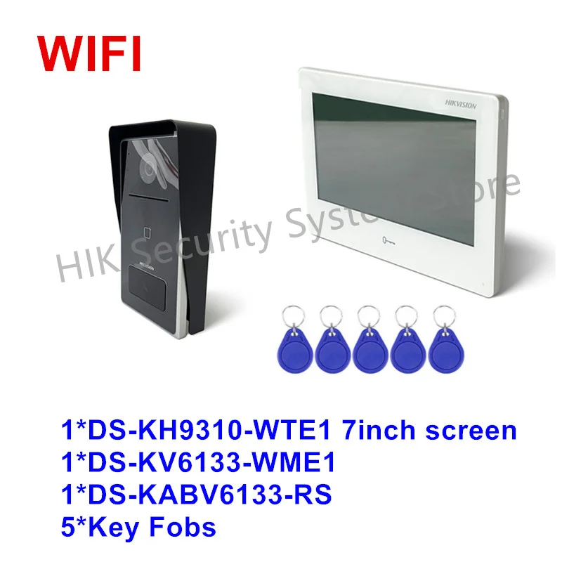 Hikvision WIFI IP-видеодомофонная система DS-KH8520-WTE1 DS-KH9310-WTE1 Экран внутреннего монитора Беспроводной дверной звонок DS-KV6133-WME1