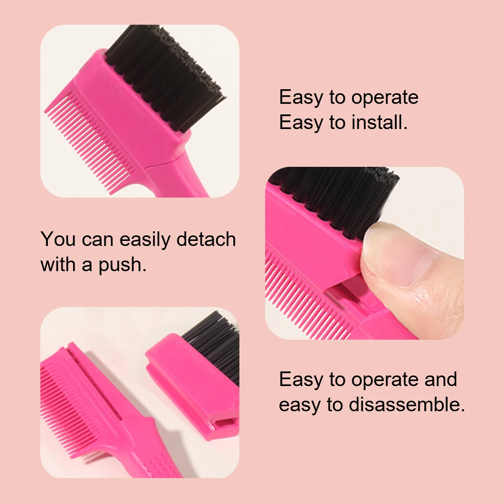 Detachable Replacement Head Edge Control Brush Double-sided Eyebrow Brush Steel Needle Tip Hair Brush Broken Hair Eyebrow Brush