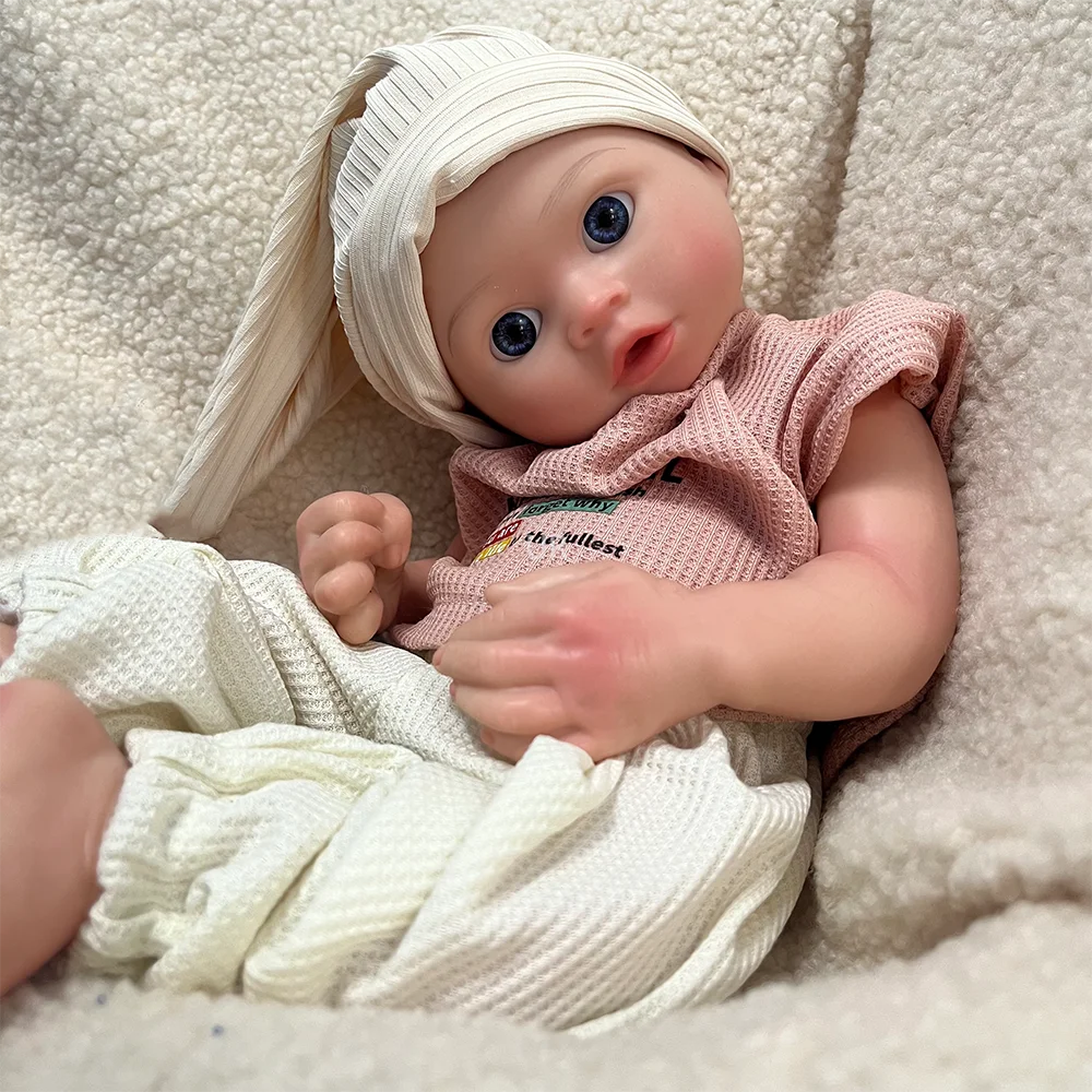 16inch Full Solid Silicone Reborn Baby Dolls Lifelike Baby Doll Newborn Girl Doll Genesis Painted Artist Collectibles