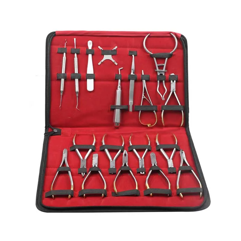 

Stainless Steel Orthodontics Dental Tools Set Dental Orthodontic Forming Pliers Set Dental Instrument 18 Pcs/set