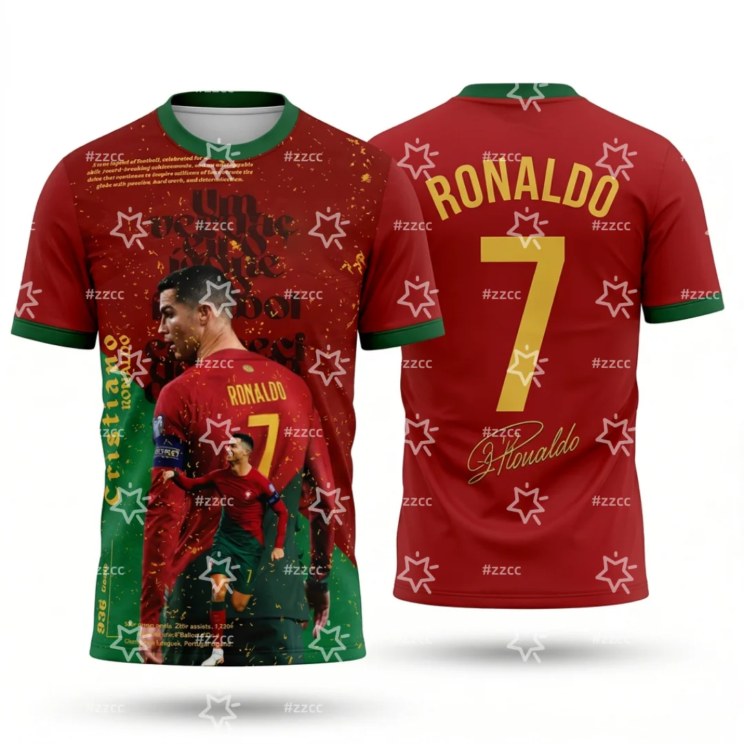 2026 Cristiano Ronaldo Fan Commemorative Gift football jersey Summer Sports Men's T-Shirt Children's Clothing Tee Y2k Woman ﻿ view 3