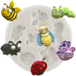 Insects Nature Silicone Molds DIY Bugs Bee Butterfly Cupcake Fondant Cake Decorating Tools Candy Chocolate Jewelry Resin Moulds