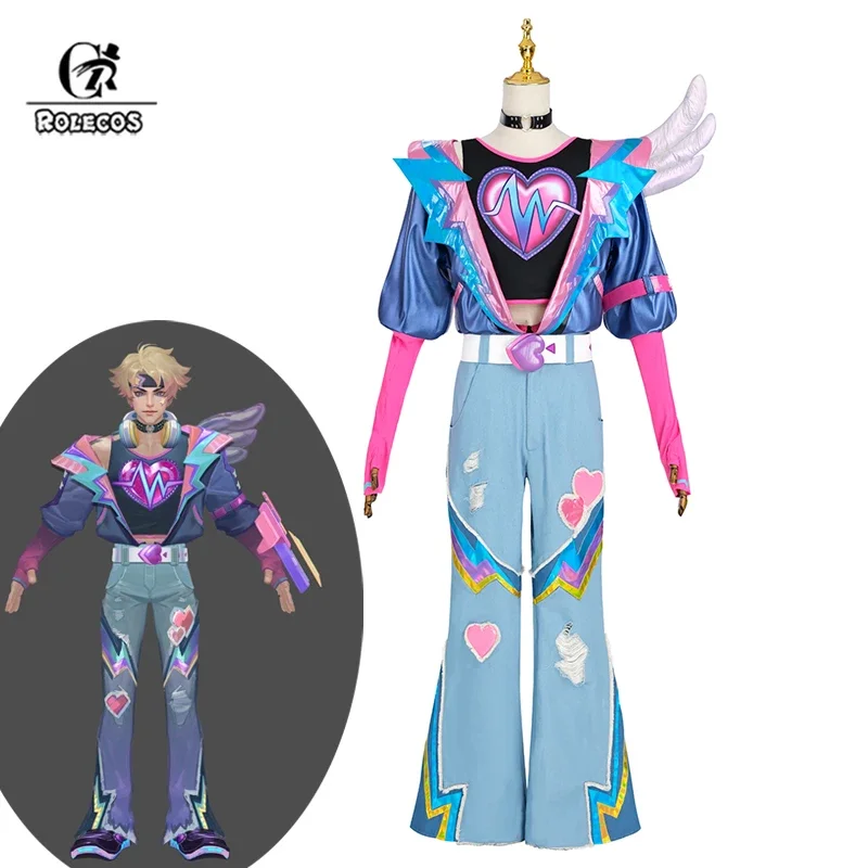 КосплейROLECOS Ezreal Косплей Костюм Игра Lovestruck Ezreal Мужчины День святого Валентина Новая кожа Хэллоуин Вечеринка Наряд Полный комплект Костюм