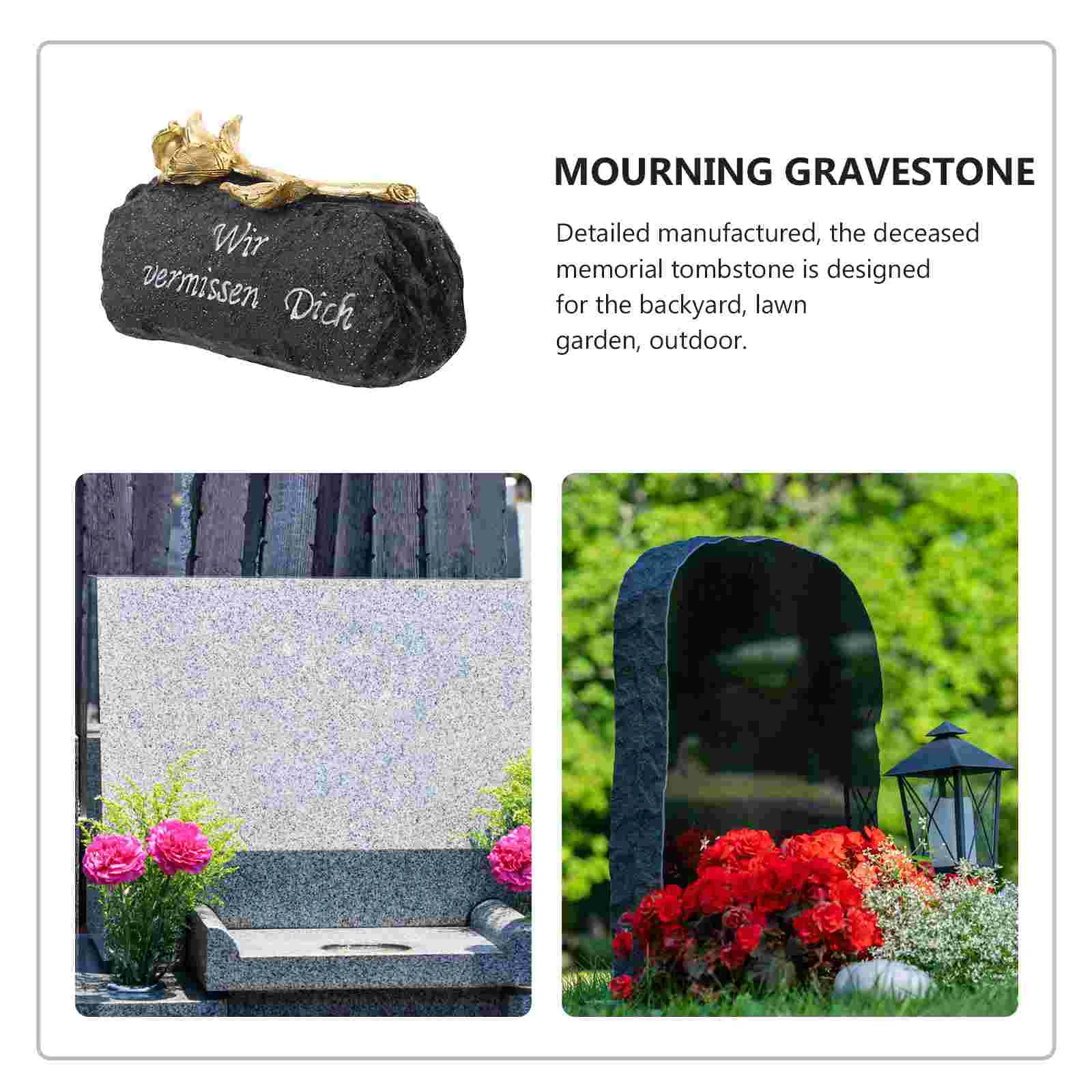 Halloween Ritual Props Deceased Relatives Memorial Tombstone Resin Crafts Sculpture Mourning Decor Adornment