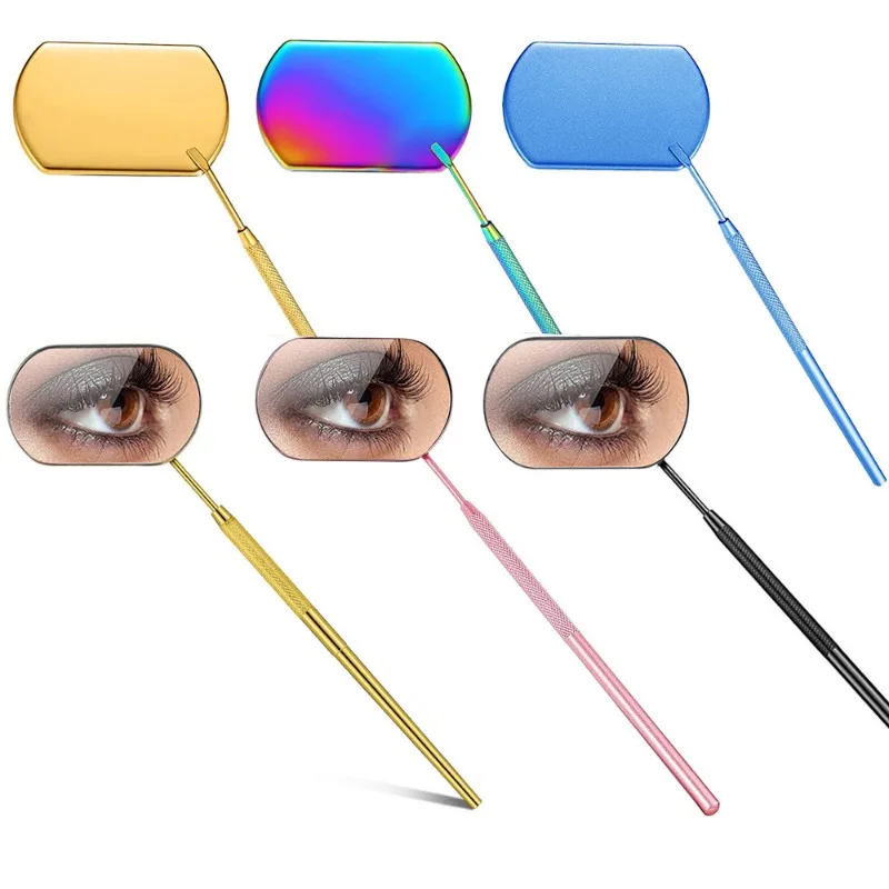 1Pc Large Magnifying Eyelash Mirror Long Handle Makeup Tool for False Lashes Check