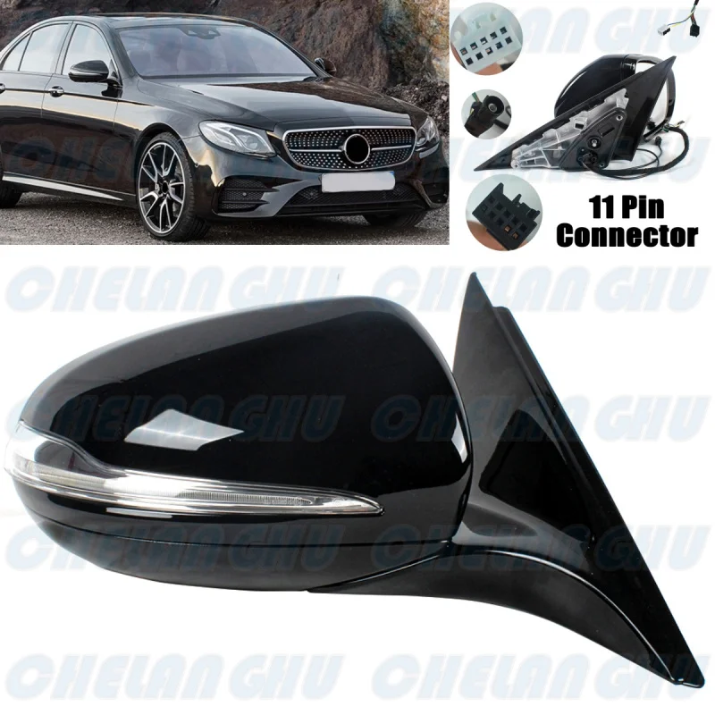 

For Benz W213 E260 E300 E350 2016 2017 2018 2019 2020 Right Side 11 Pins Black Painted Memory Power Fold Mirror Assembly