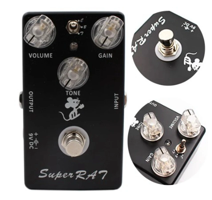 Mosky Effects Classic Rat Distortion super RAT distortion Guitar Effect Pedal Hand-Made 3 Mode Boost Preamp- 3 In 1 Pedal Bass