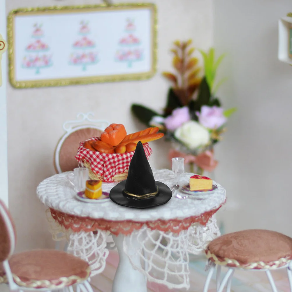 12pçs mini chapéus de bruxa minúscula em miniatura para artesanato, casa de festa, bonecas, decorações ao ar livre de halloween