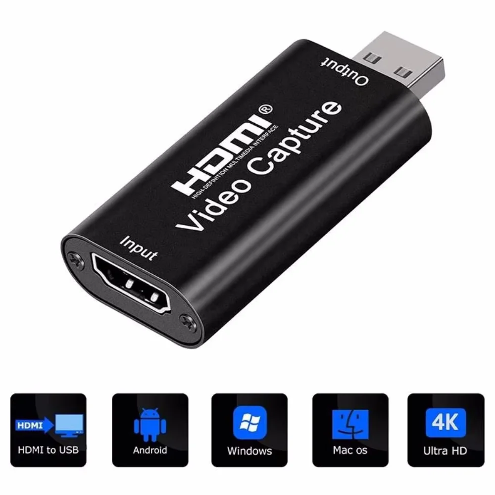 USB 2.0 3.0 Video Capture Card 1080P 30 60fps 4K HDMI-compatible Video Grabber Box for Game Camera Recorder Live Streaming