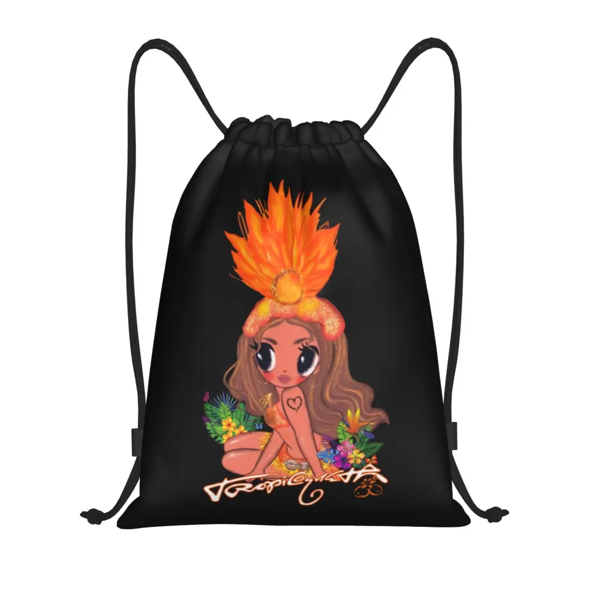 Colombian Music Singer Karol G Tropicoqueta Drawstring Backpack Sports Gym Bag for Men Women Training Sackpack