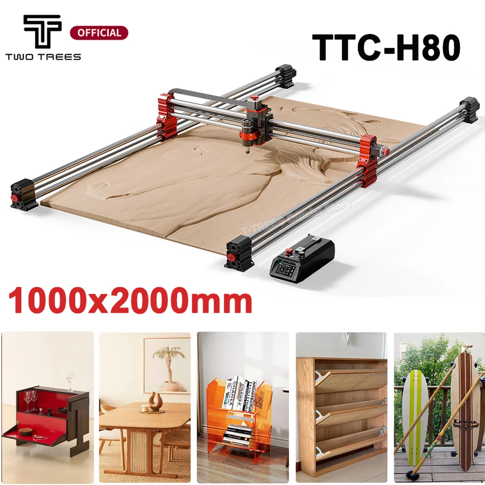 Twotree TTC-H80 CNC Engraving Machine 500W Spindle Motor 3Axis