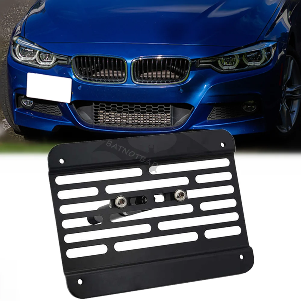 JDM Drill-Free Front Tow Hook License Plate Mount Bracket for BMW 2 3 4 5 Series X3 X4 Z4 F22 F30 F31 F32 F33 F36 F10 F11 G30