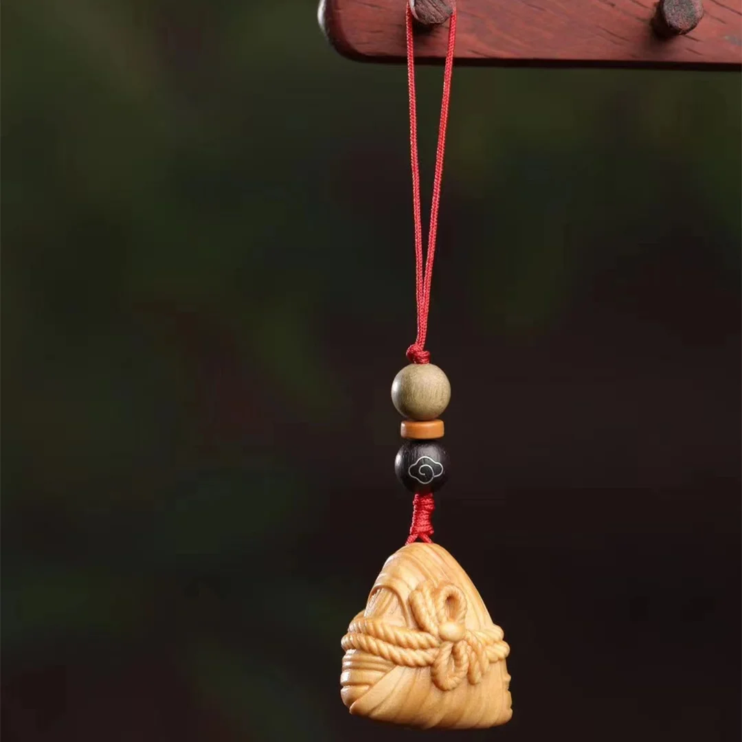 Green Sandalwood Zongzi Mobile Phone Key Chain Pendant Top Student In High School Entrance Exam Gift Dragon Boat Festival