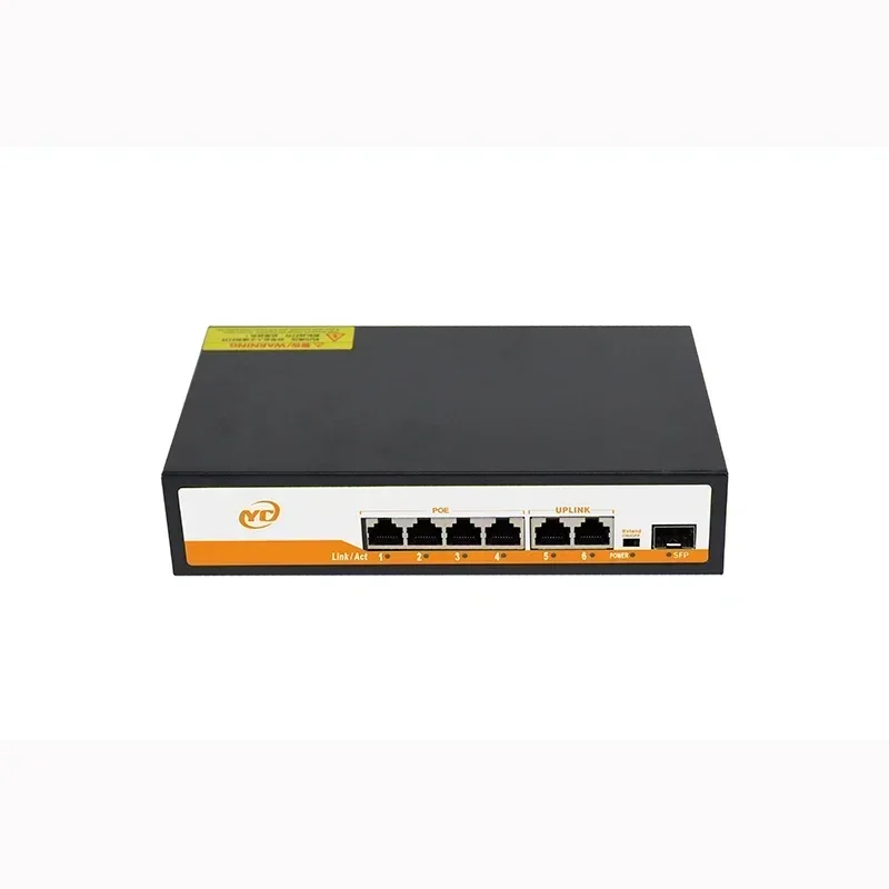 Nouveau commutateur Ethernet Gigabit POE RJ45 à 7 ports SFP avec pour liaison montante 802.3af/at Plug and Play non gérée, pour caméra IP/NVR