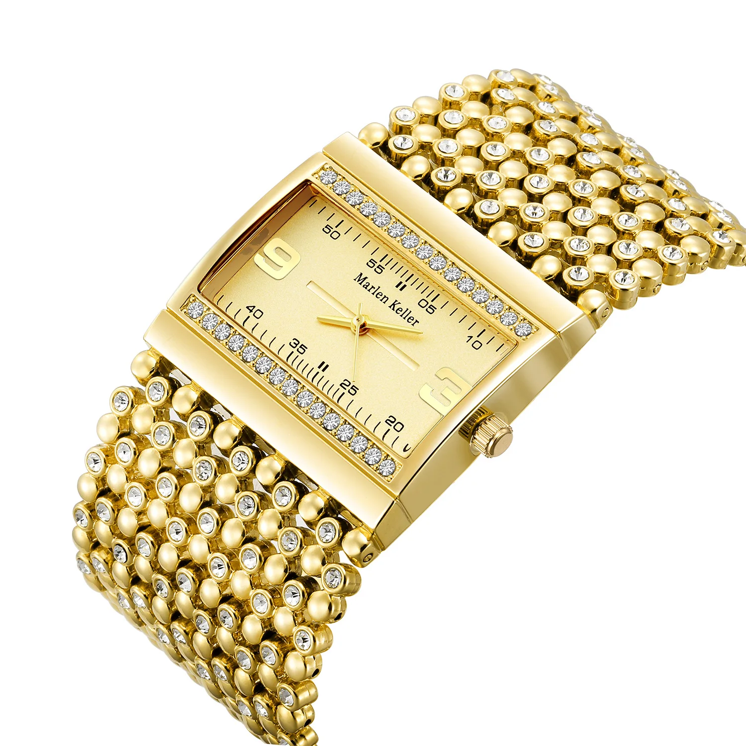 Gold New Arrival Rectangle Women Watches 2023 Luxury Elegant Brand Top Stainless Steel Creative Golden Rhinestone Ladies Watches