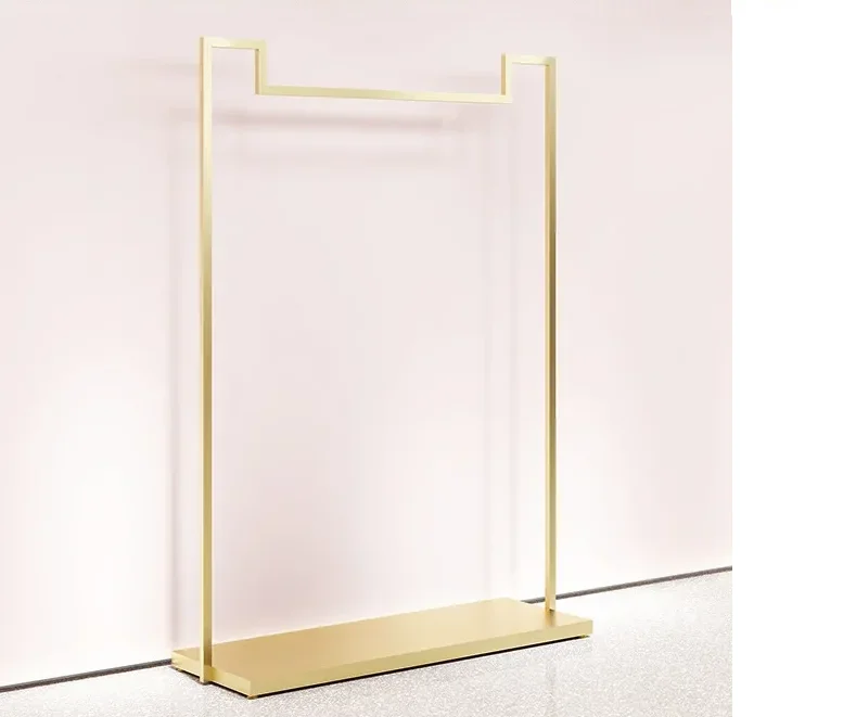 

Floor standing metal display frame in clothing store Clothing display frame in women's clothing store Nordic clothing frame