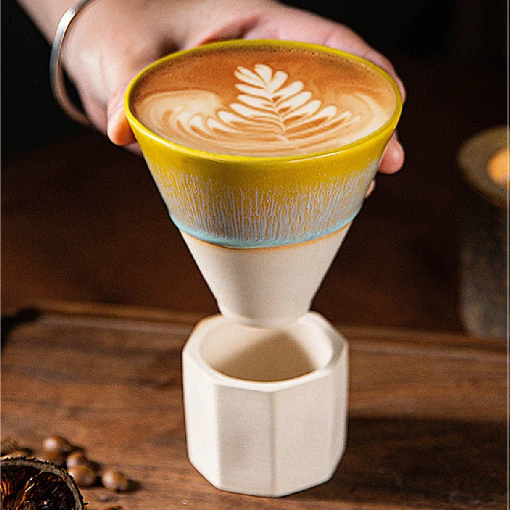 190ml Creative Retro Coarse Pottery Coffee Cup Kiln Ceramic Cup Home Latte Middle East Espresso Coffee Cup Home Decoration