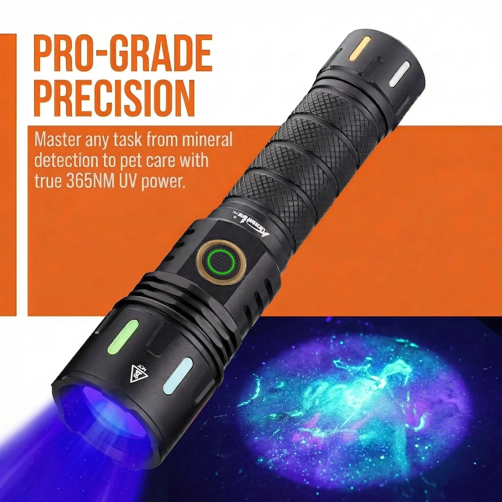 20w-365nmズームuv懐中電灯-usb-led紫外線ブラックライト-バイオレットトーチ-不可視インク、偽札、ペットの尿、サソリ、鉱石検出用