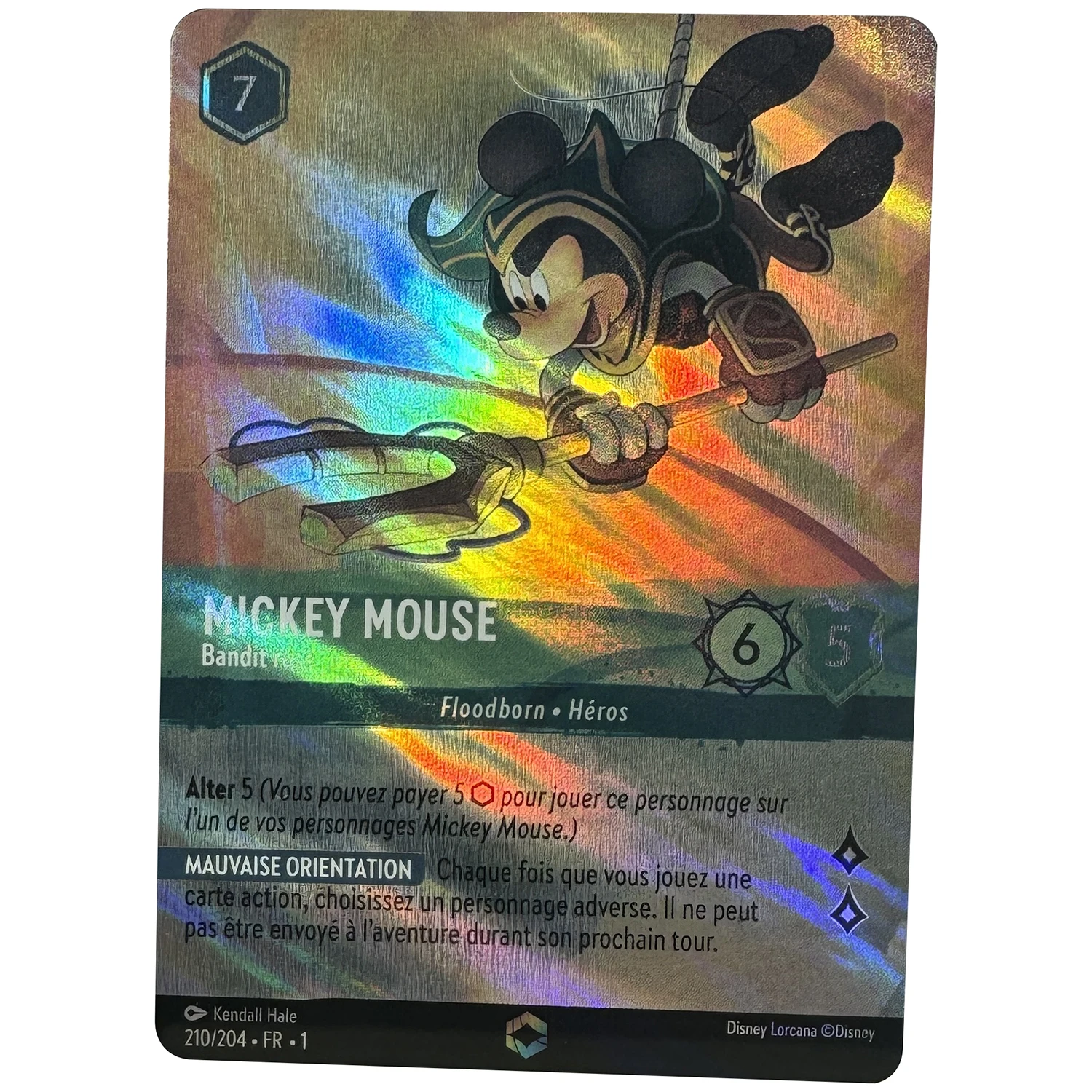 Disney Lorcana Proxy Card Mickey Mouse - Artful Rogue Floodborn • Hero Emerald Enchanted The First Chapter #210