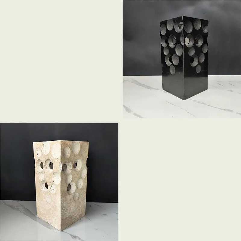 

Vintage pastoral style marble yellow travertine home decoration flower pot gardening potted plant flower planter home decoration