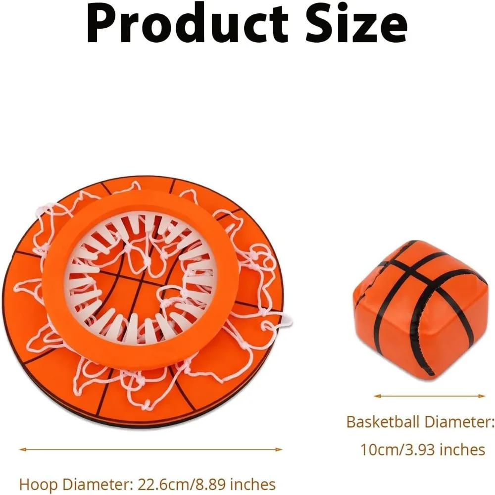 Canestro da basket per interni sospeso arancione, gioco antistress con rete e soffitto a sfera, canestro da basket per interni, nessun montaggio richiesto