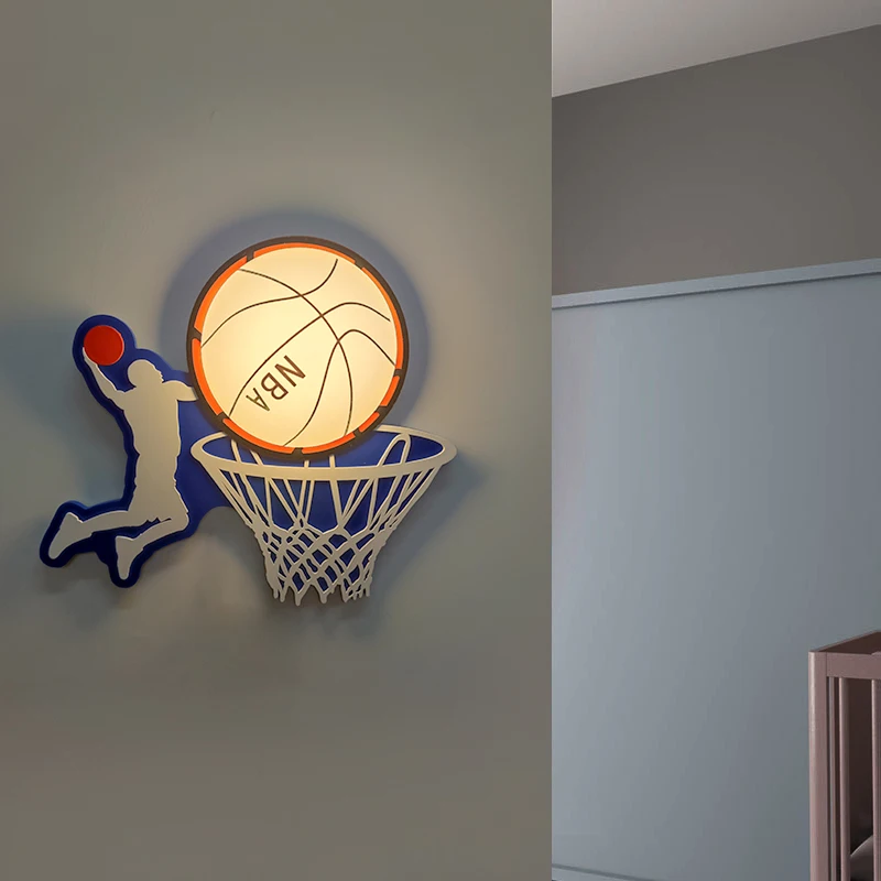 Modern Designer Wall Lamps Originality Basketball Style LED Wall Light Bedroom Bedside Table Study Restaurant Home Decor Lamps