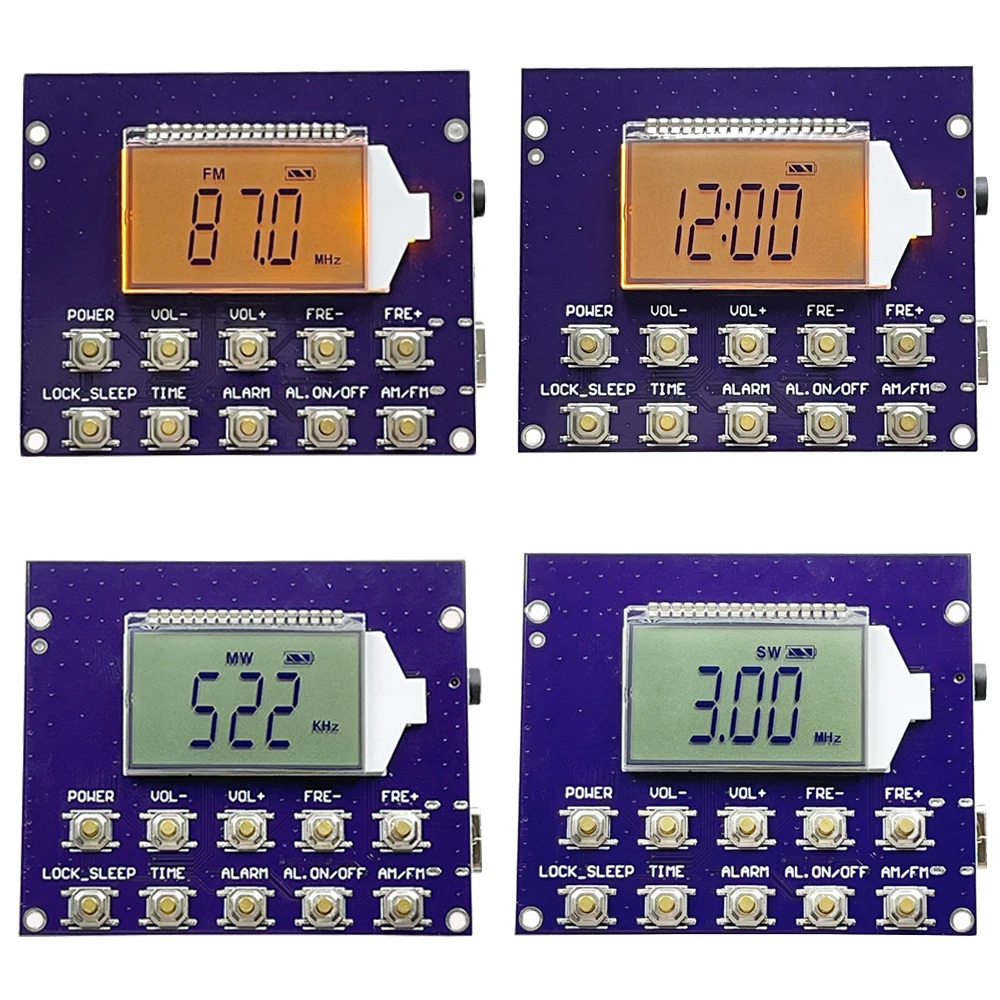 DIY Wireless FM Radio Receiver Module 87.0MHz-108.0MHz Frequency Modulation Digital Radio Transmitter Board with LCD Display