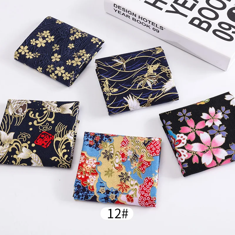 5Pcs 25x20cm Bronzing Floral Cotton Fabric Printed Cloth Sewing Quilting Fabric for Patchwork Needlework DIY Handmade Material