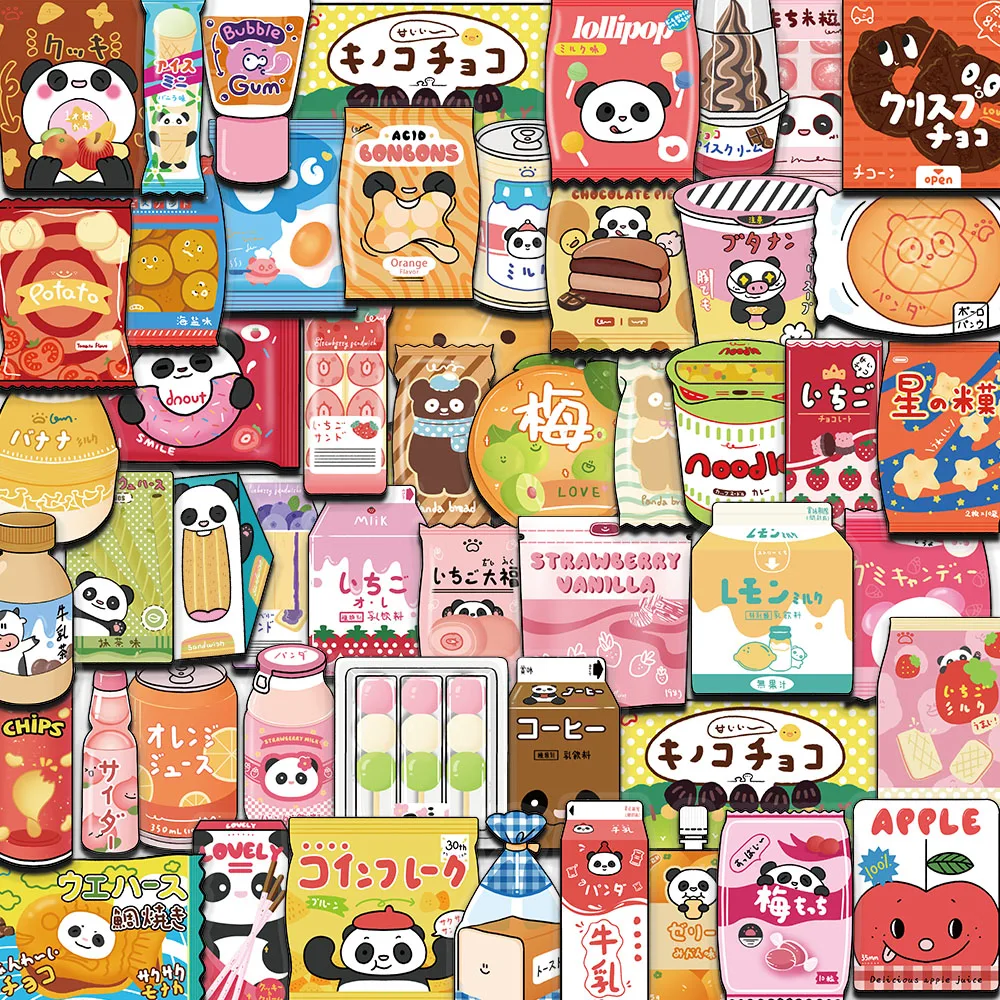 50pcs Food Stickers for Snack Convenience Stores Suitable for Mobile Phones, Stationery, Refrigerators, Scrapbooks, Party Plates