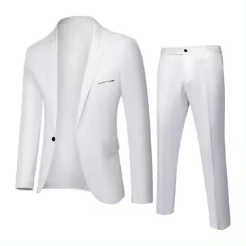 X87 traje de negocios para hombre, chaqueta de fiesta de boda, traje informal de Color sólido, Premium