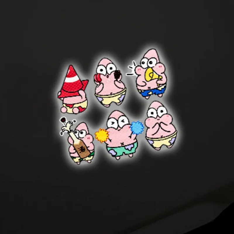 Cartoon Cute Patrick Star Stickers Helmet Electric Car Motorcycle Scratch Shield Waterproof Decoration Car Stickers Wholesale