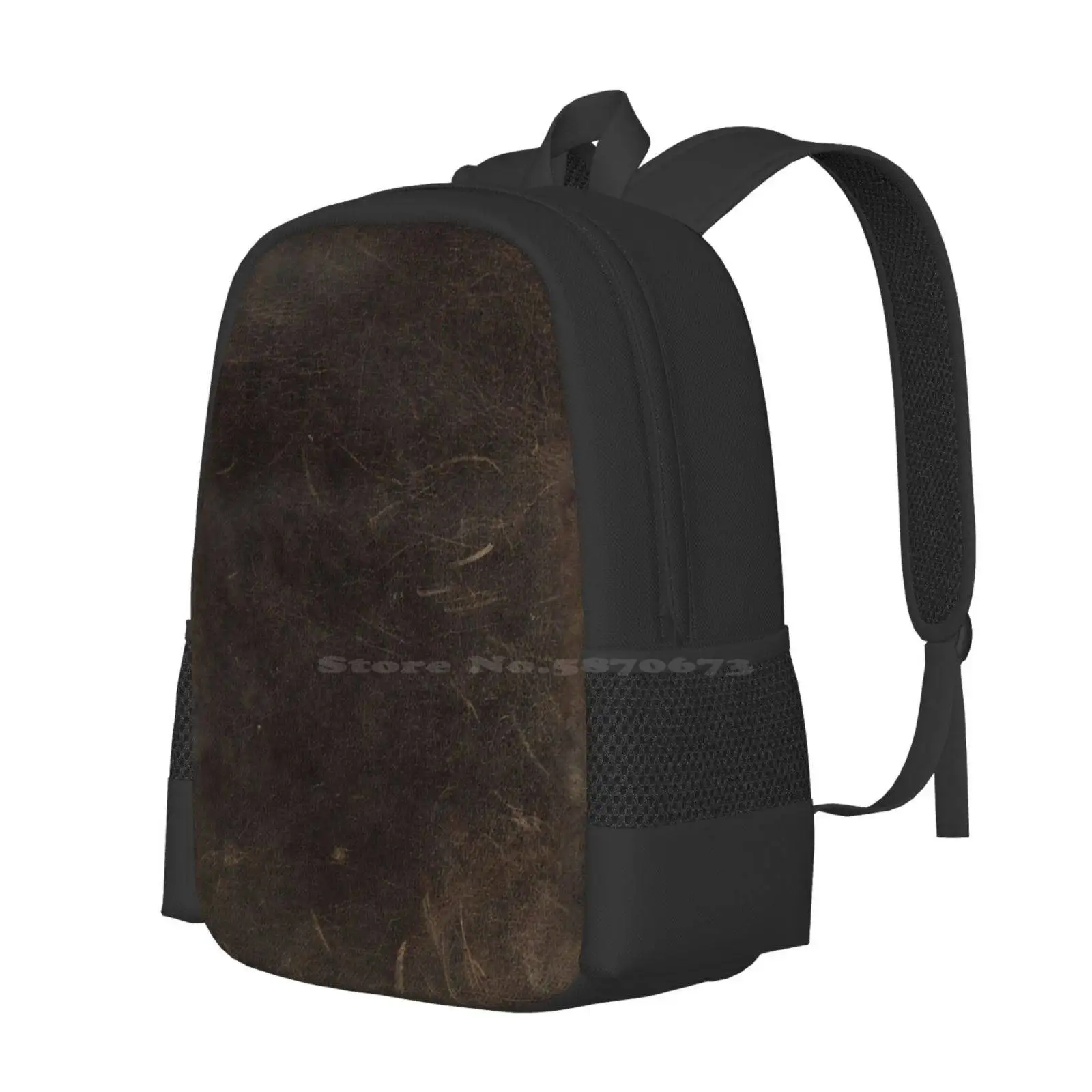 Rawhide - Worn Leather Hot Sale Schoolbag Backpack Fashion Bags Leather Worn Cowhide Rawhide Scratched Tan Brown Classic