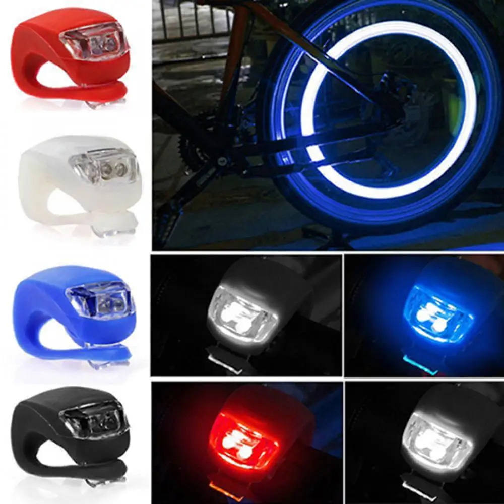 1 Pc 3 Modes LED Mountain Bike Light Set Silicone Bicycle Front/Rear Clip-On Light Set For The Bicycle Road Bicycle Accessories