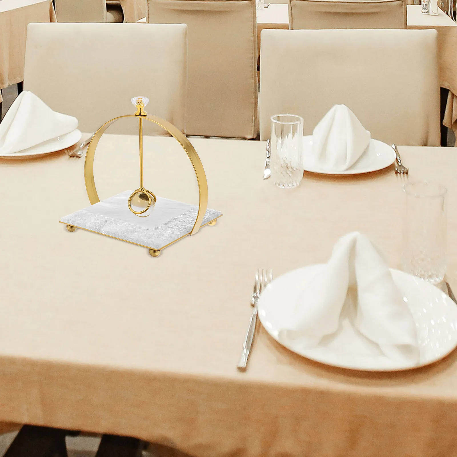 Elegant European-Style Sturdy Iron Paper Towel Holder for Dining Room Table Centerpiece Modern Kitchen view 6
