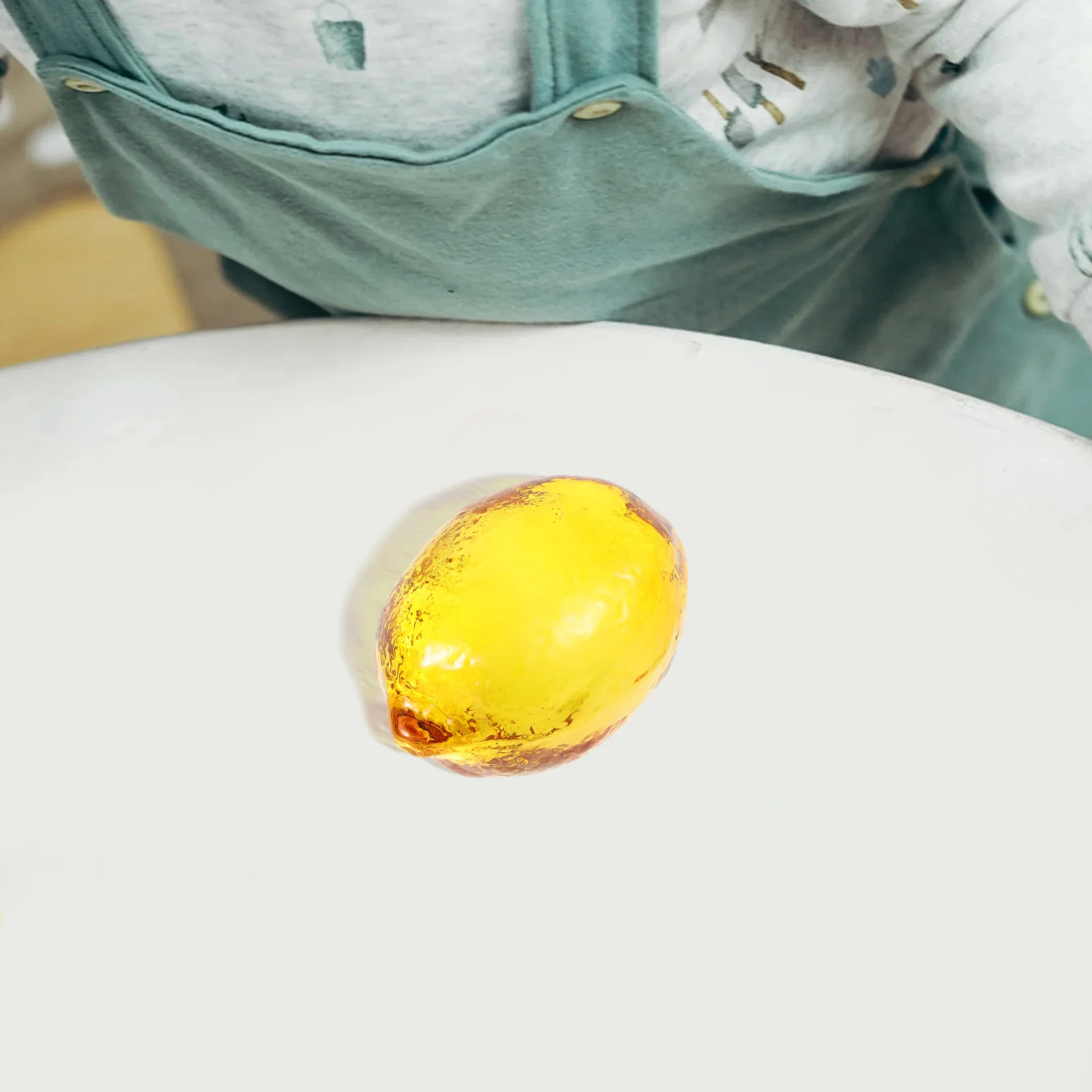 

Crystal Lemon Creative Ornament Vibrant Artificial Fruit Decoration for Desk Living Room Kids Crystal Decorative Accent