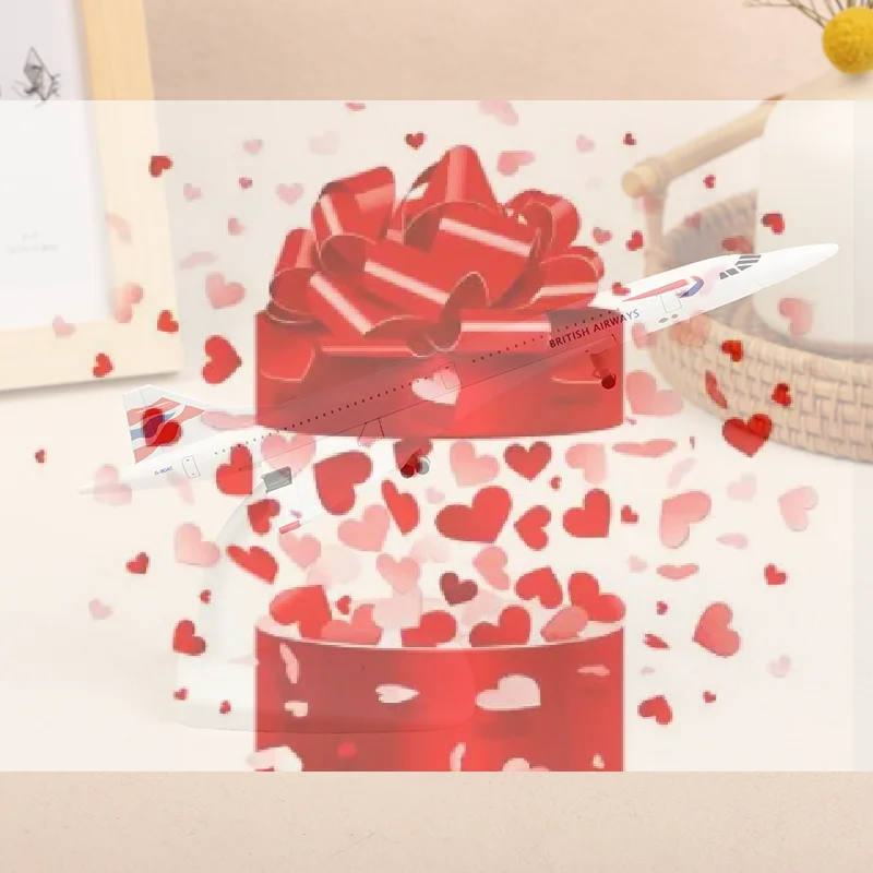 

Модель самолета Concorde (Британский) 20 см, литая из сплава, с шасси, коллекционная игрушка, украшение