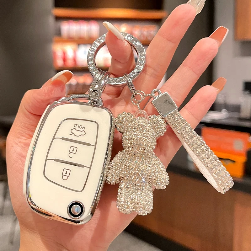 Car Key Cover For Hyundai Tucson Santa Fe Rena Sonata Elantra Creta Ix20 Ix35 Ix45 I10 I20 I30 I40 Car Keychian For Hyundai