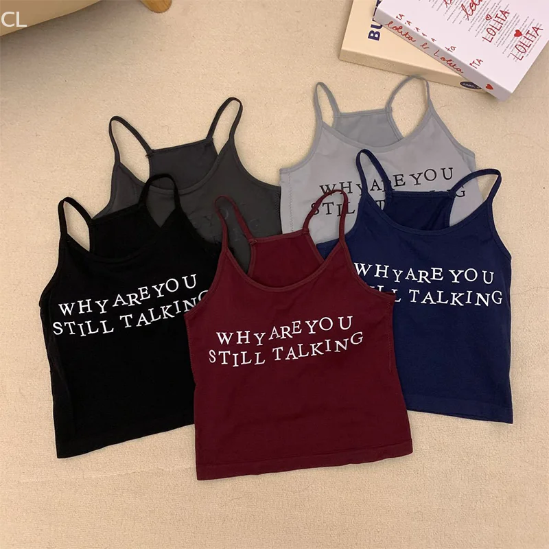 

Summer Fashion Casual Slim Stretch Sexy Letter Print Camisole For Women