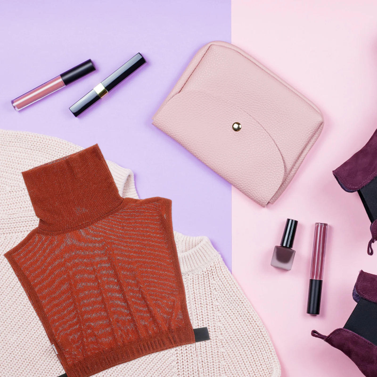 1 قطعة الياقة المدورة وهمية للنساء لمط كل مباراة الملابس التبعي سترة هوديي سترة الزي محسن #2