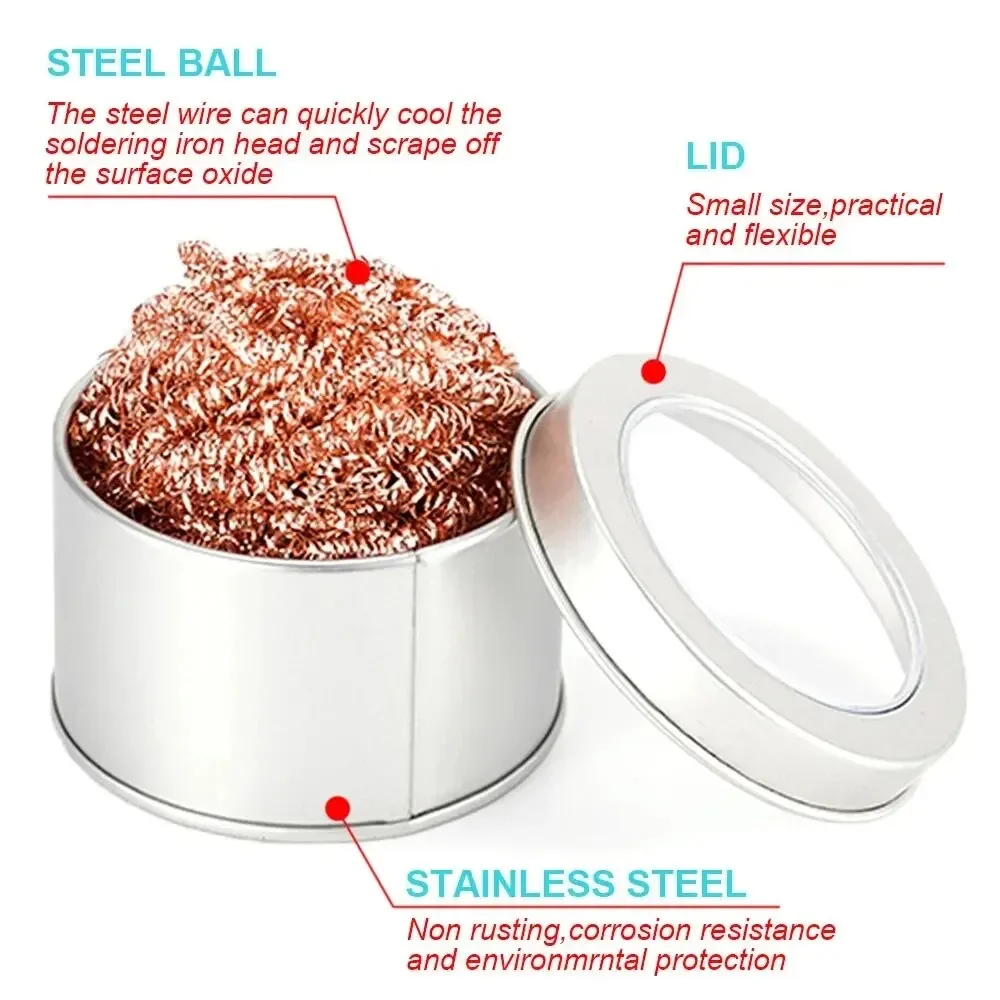 Coppered Wire Cleaning Ball Iron Nibs Soldering Waste Absorption Iron Nib Cleaner De-Soldering Steel Wire Ball