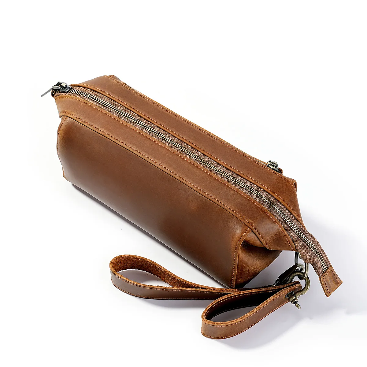 حقيبة حمل جلدية للرجال، متعددة الأغراض للسفر مع جيوب لمنظم أنابيب شاحن الهاتف والسجائر #6