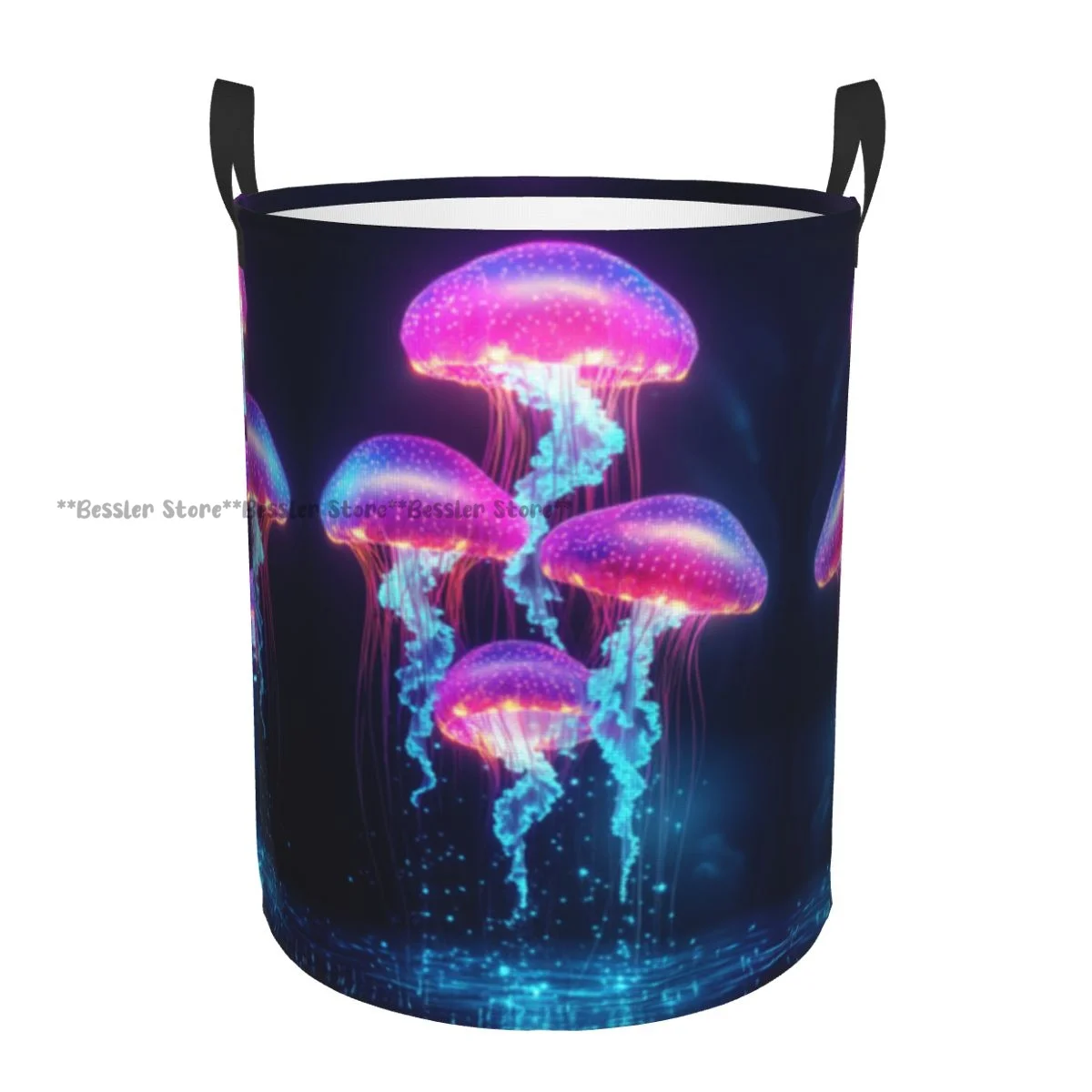 

Jellyfish Underwater Scene Laundry Basket Folding Dirty Clothes Toys Storage Bucket Household