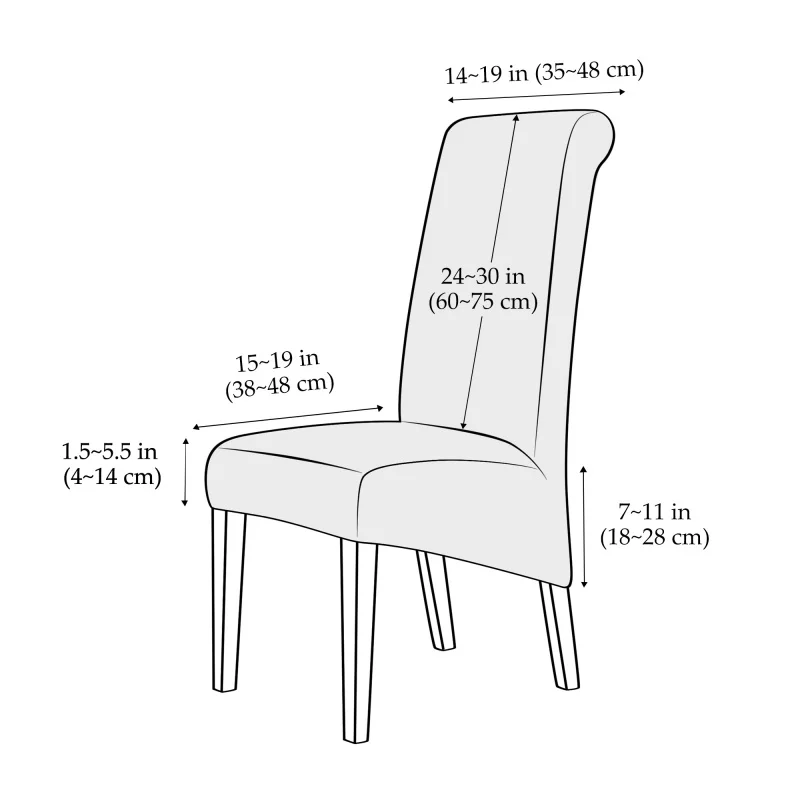 1/4/6pcs Solid Color XL Size Chair Cover Non-Slip High Back Chair Cover Dining Room Chair Slipcovers for Wedding Banquet Party