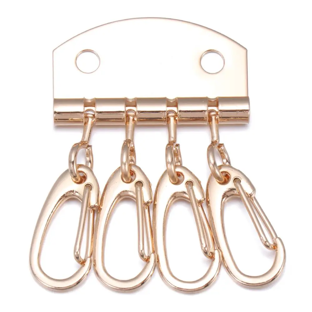 4Pcs Metal Leather Craft DIY Metal Key Row Keyring Rivet Hook Patchwork Sewing DIY Key Holders For Leather Bag Accessories Tools