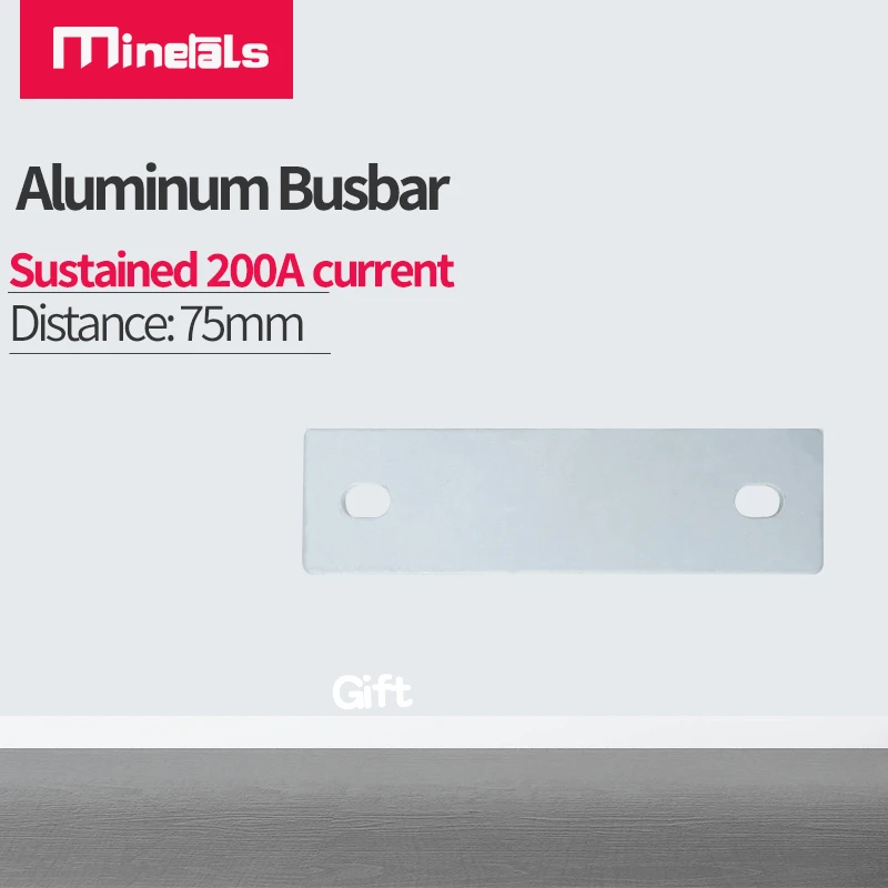 Aluminum Busbar M6 Busbar 200A Hole Distance 75mm Bus bar Battery Connector Band For EVE Cells